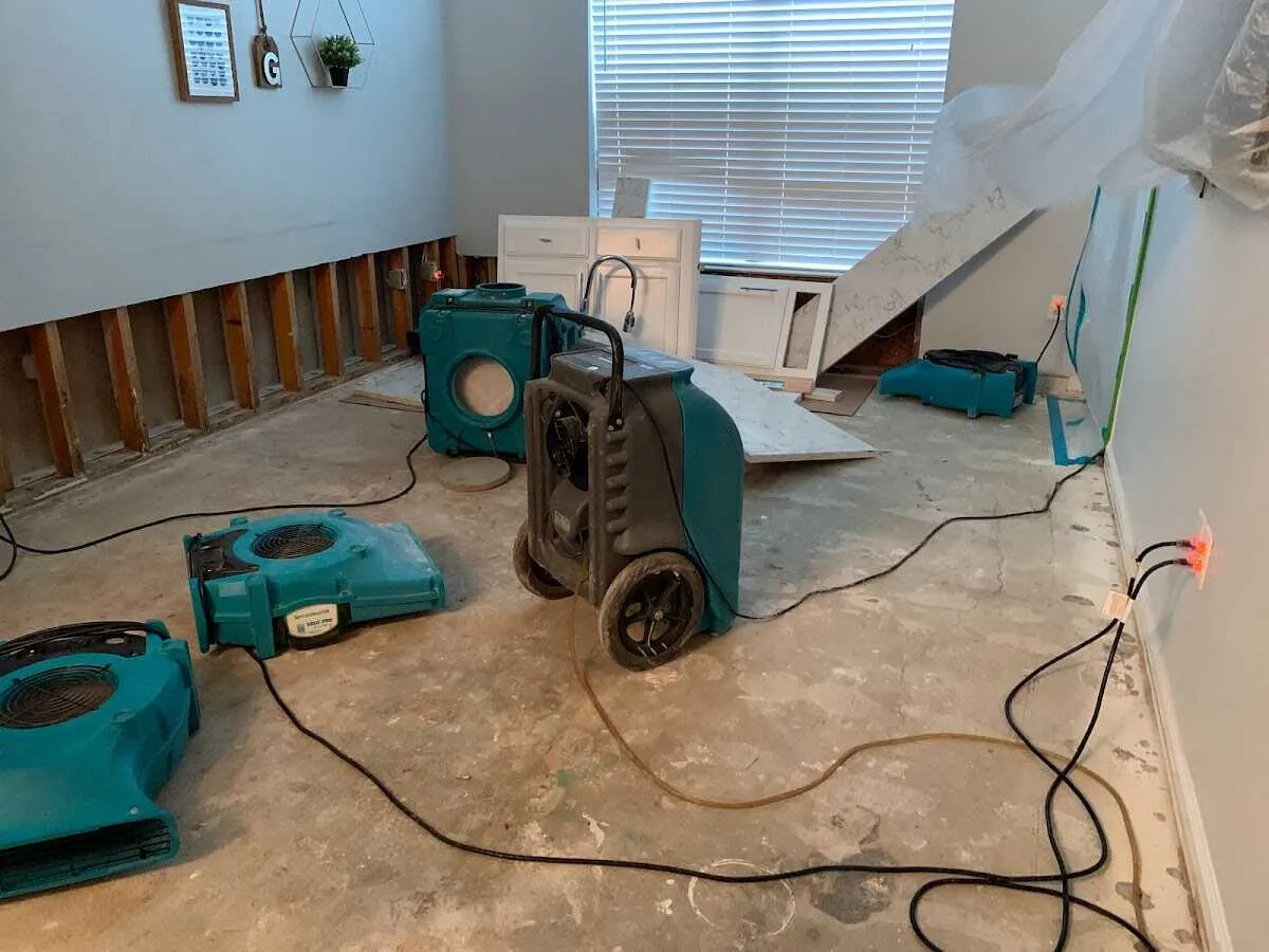 Dehumidifier in flood-cut room for Water Extraction & Removal in Tupper Lake